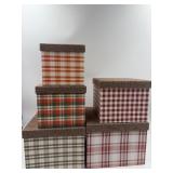 New lot of 5 decorative storage boxes.