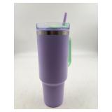 New purple tumbler with straw