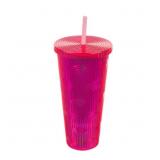 Iridescent Rainbow Tumbler with Straw, 24 oz, Asso