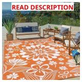 Ileading Outdoor Plastic Straw Rug 8x10ft Funny Fl