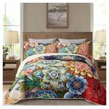 Asuexpect 3 Piece Boho Floral Quilt Sets Californi