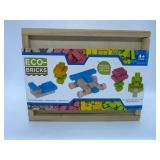 New Eco Bricks - Natural Wood Blocks for Kids