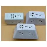 Lot of three wall outlets with USB s
