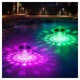 Floating Pool Lights,Solar Pool Lights with RGB Co