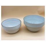 Lot of two older stone pottery bowls
