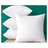 Lot of 4 24x24 Square fluffy bed pillows,