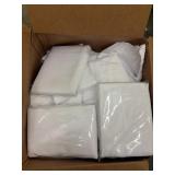 Lot of 15 5ftx 9 ft white able cloths, 4 sealed ne