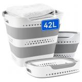 2 pack - 42L Medium Collapsible Plastic Laundry Ba