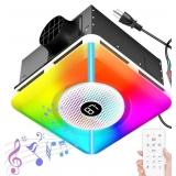 Bathroom Exhaust Fan with Bluetooth Speaker & Ligh