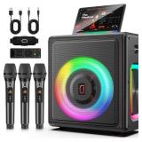 Karaoke Machine, Portable Bluetooth 5.3 Speaker wi