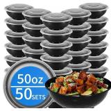 Meal Prep Bowls Containers, 50 Sets 50oz (100-Piec