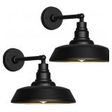 12" Outdoor Gooseneck Barn Lights, Black Farmhouse