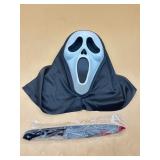 New Halloween mask and fake knife