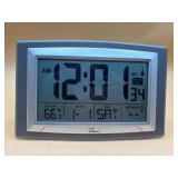 Desktop clock with indoor temp