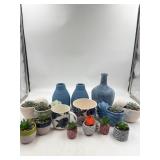 New succulent lovers lot of potted artificial succ