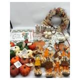 Large Lot of Fall Decor, Includes Wreath, Variety