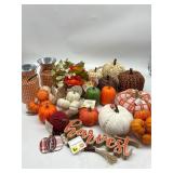Large Lot of Fall Decor, Includes Variety of Pumpk