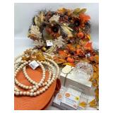 Large Lot of Fall Themed Decor, Includes Wreaths,