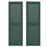 14.5 in. x 52 in. Louvered Vinyl Exterior Shutters