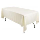10 Pack 60 x 120 Inch Rectangle Ivory Polyester Ta