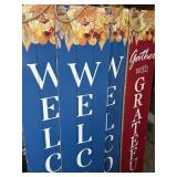 Lot of 5, 4 Ft x 8 Inches Wooden Welcome Sign Deco