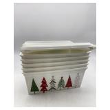 5 Christmas Tubs With Lids, Missing 2 lids