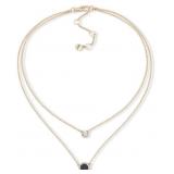 DKNY Gold-Tone Stone & Crystal Layered Pendant Nec
