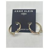 Anne Klein Gold Tone Clip-On Hoop Earrings