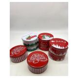 Lot Of 8 Christmas Round Tins
