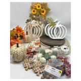 Large Lot of Fall Decor, Includes Bowl Filler, Var