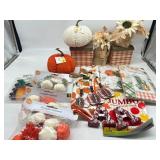 Large Lot of Fall Decor!! Includes Plush Pumpkins,