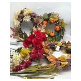 Large Lot of Fall Faux Floral Arrangements Decor,