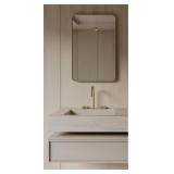 ELEMENTO 24  x 36  Gold Metal Bathroom Mirror | Mo