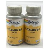 Lot of 2, SOLARAY Vitamin B-1 100 mg, 100 Caps Eac
