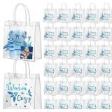 Canchiing 30 Pcs Blue Winter Christmas Clear Gift