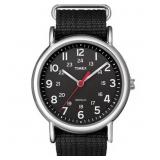 Timex Unisex Weekender 38mm Black Nylon Slip-Thru