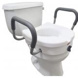 Carex E-Z Lock Raised Toilet Seat With Handles, 5"