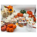 Large Lot of Fall Decor, Includes Variety of Pumpk