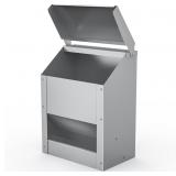 25lbs Red Lid Stainless Steel Hanging Chicken Feed