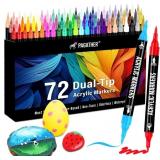 Pagather 72 Colors Acrylic Paint Markers, Dual Tip