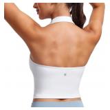 Large CRZ YOGA Butterluxe Halter Crop Tank Tops fo