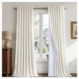 Topfinel Ivory 100% Blackout Curtains 90 Inches Lo