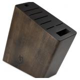 Shun Angled Knife Block, 8 Slot Wooden Knife Holde