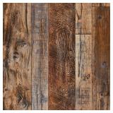 WENMER 23.6" x 394" Brown Wood Peel and Stick Wall