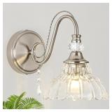1 Piece Brushed Nickel Finish Wall Sconce, 1-Light