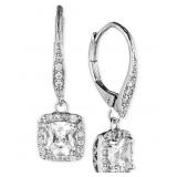 ANNE KLEIN PAVE CRYSTAL DROP EARRINGS - Silver