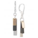 DKNY Tri-Tone Shaky Block Drop Earrings - Silver -