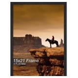 A PLUS MAX 15x21 Picture Frame, Black Engineered W