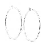 ANNE KLEIN SILVER-TONE THIN HOOP EARRINGS, 1.6" -