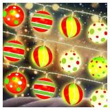 Glooglitter 10 ft 20 LED Christmas Globe String Li